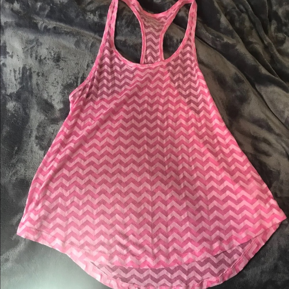 Pink chevron racer back tank top size medium